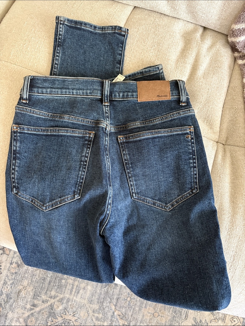 Madewell Dark Blue Denim Jeans with Contrast Stitching
